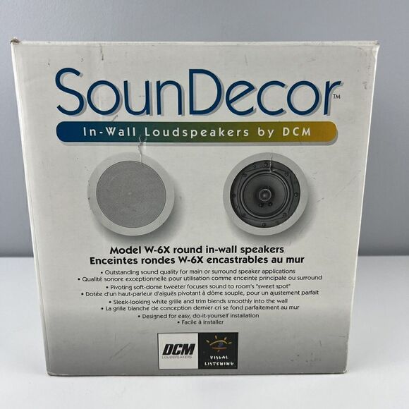 Other - DCM Model W-6X SounDecor In-Wall White Speakers Vintage Brand New!